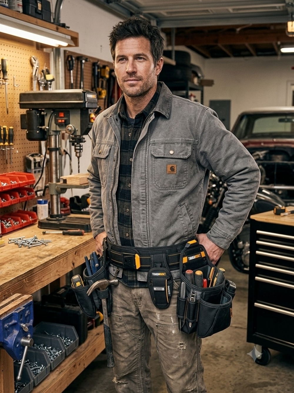 ⁠ToughBuilt ClipTech 3-Piece Tradesman tool belt set pouches/heavy padded belt